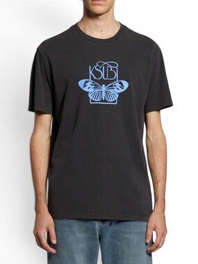 Ksubi Washed Black Butterfly Logo Graphic Tee Men’s XL New